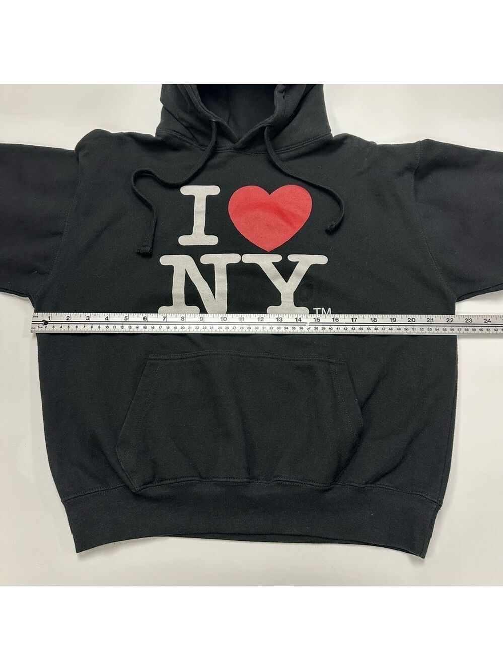 I Love New York Hoodie Sweatshirt Black Graphic NYC Official Licensed M Retro - Picture 3 of 12